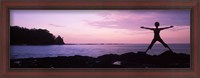 Framed Rear view of a woman exercising on the coast, La Punta, Papagayo Peninsula, Costa Rica