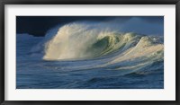 Framed Waves breaking in the pacific ocean, Waimea Bay, Oahu, Hawaii, USA