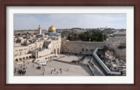 Framed Tourists praying at the Wailing Wall in Jerusalem, Israel