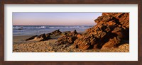 Framed Rock formations on the beach, Carrapateira Beach, Algarve, Portugal