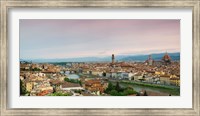 Framed Buildings in a city, Ponte Vecchio, Arno River, Duomo Santa Maria Del Fiore, Florence, Italy