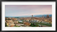 Framed Buildings in a city, Ponte Vecchio, Arno River, Duomo Santa Maria Del Fiore, Florence, Italy