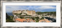Framed Castle on a hill, Bonifacio Harbour, Corsica, France
