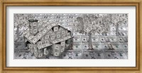 Framed Dollar house with money tree