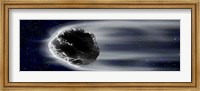 Framed Comet in space