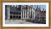 Framed Tourists at a market, Bruges, West Flanders, Belgium
