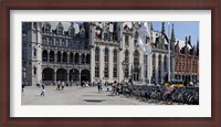 Framed Tourists at a market, Bruges, West Flanders, Belgium