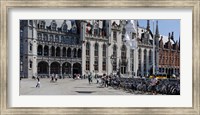 Framed Tourists at a market, Bruges, West Flanders, Belgium