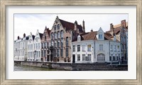 Framed Houses along a canal, Bruges, West Flanders, Belgium