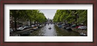 Framed Boats in a canal, Amsterdam, Netherlands