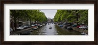 Framed Boats in a canal, Amsterdam, Netherlands