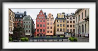 Framed Benches at a small public square, Stortorget, Gamla Stan, Stockholm, Sweden