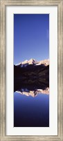 Framed Reflection of a mountain range in a lake, Maroon Bells, Aspen, Pitkin County, Colorado, USA