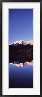 Framed Reflection of a mountain range in a lake, Maroon Bells, Aspen, Pitkin County, Colorado, USA