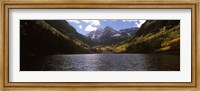 Framed Lake with mountain range in the background, Aspen, Pitkin County, Colorado, USA