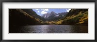 Framed Lake with mountain range in the background, Aspen, Pitkin County, Colorado, USA