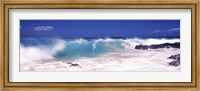 Framed Waves breaking on the rocks, Big Beach, Makena, Maui, Hawaii, USA