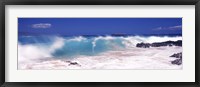 Framed Waves breaking on the rocks, Big Beach, Makena, Maui, Hawaii, USA