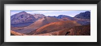 Framed Volcanic landscape with mountains in the background, Maui, Hawaii