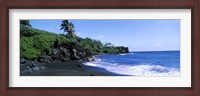 Framed Tide on the beach, Black Sand Beach, Hana Highway, Waianapanapa State Park, Maui, Hawaii, USA