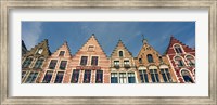 Framed Low angle view of gabled houses, Bruges, West Flanders, Flemish Region, Belgium