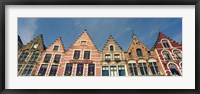 Framed Low angle view of gabled houses, Bruges, West Flanders, Flemish Region, Belgium