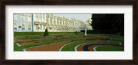 Framed Formal garden in front of the palace, Catherine Palace, Tsarskoye Selo, St. Petersburg, Russia