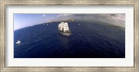 Framed Bird's Eye View of Tall ship in the sea, Puerto Rico