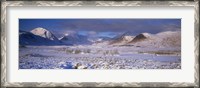 Framed Snow covered landscape with mountains in winter, Black Mount, Rannoch Moor, Highlands Region, Scotland