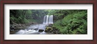 Framed Waterfall in a forest, Sgwd Yr Eira (Waterfall of Snow), Afon Hepste, Brecon Beacons National Park, Wales