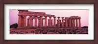 Framed Ruins of a temple, Temple E, Selinunte, Trapani Province, Sicily, Italy