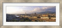 Framed Panoramic overview of Florence from Piazzale Michelangelo, Tuscany, Italy