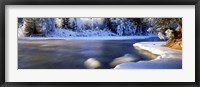 Framed Dal River in winter, Dalarna Province, Sweden