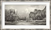 Framed River flowing through a forest, Merced River, Yosemite Valley, Yosemite National Park, California, USA