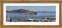 Framed Prison on an island, Alcatraz Island, Aquatic Park Historic District, Fisherman's Wharf, San Francisco, California, USA