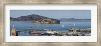 Framed Prison on an island, Alcatraz Island, Aquatic Park Historic District, Fisherman's Wharf, San Francisco, California, USA