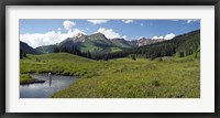 Framed Man fly-fishing in Slate River, Crested Butte, Gunnison County, Colorado, USA