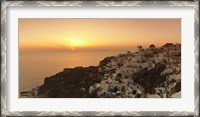 Framed Village on a cliff, Oia, Santorini, Cyclades Islands, Greece