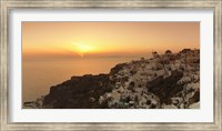 Framed Village on a cliff, Oia, Santorini, Cyclades Islands, Greece