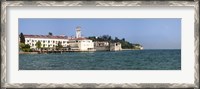 Framed Castle at the lakeside, Scaliger Castle, Lake Garda, Sirmione, Lombardy, Italy