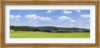 Framed Field with a mountain range in the background, Schramberg, Rottweil, Black Forest, Baden-Wurttemberg, Germany