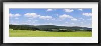 Framed Field with a mountain range in the background, Schramberg, Rottweil, Black Forest, Baden-Wurttemberg, Germany