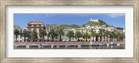 Framed Houses in a town on a hill, Bosa, Province Of Oristano, Sardinia, Italy