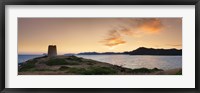 Framed Tower at the seaside, Saracen Tower, Costa del Sud, Sulcis, Sardinia, Italy