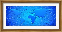 Framed Water drops forming continents