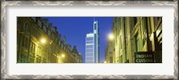 Framed Heron Tower from London Wall, City of London, London, England