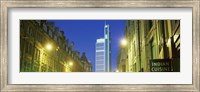 Framed Heron Tower from London Wall, City of London, London, England
