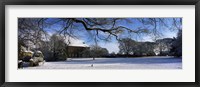 Framed Snow covered village, Crakehall, North Yorkshire, England