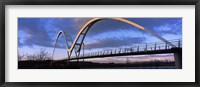 Framed Modern bridge over a river, Infinity Bridge, River Tees, Stockton-On-Tees, Cleveland, England