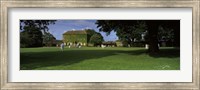 Framed Cricket match on the green at Crakehall, Bedale, North Yorkshire, England